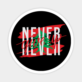 Lebanese Never Give Up Flag of Lebanon Solidarity Design Magnet